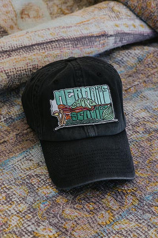 Dad Hat - Mermaids Smoke Seaweed | Distressed Black