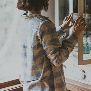 Paragon Flannel - Blue + Creme