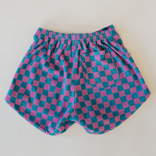 Retro Pocket Shorts - Checkerboard Terrycloth