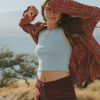 Bridget Cropped Tank - Sky