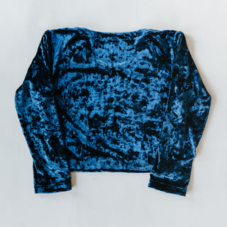 Cropped Velvet Shirt - Turquoise