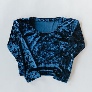 Cropped Velvet Shirt - Turquoise