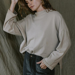 Boxy Long Sleeve Shirt - Sand