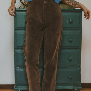 Retro Pocket Pants - Brown Corduroy