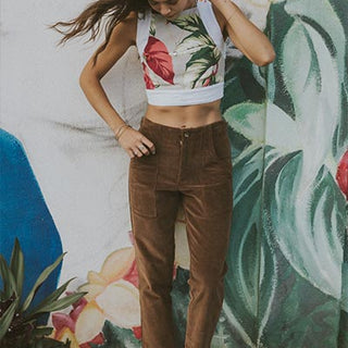 Retro Pocket Pants - Brown Corduroy