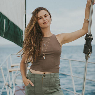 Bridget Cropped Tank - Walnut