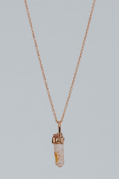 Bullet Charm Necklace -  Imperial Topaz 14k