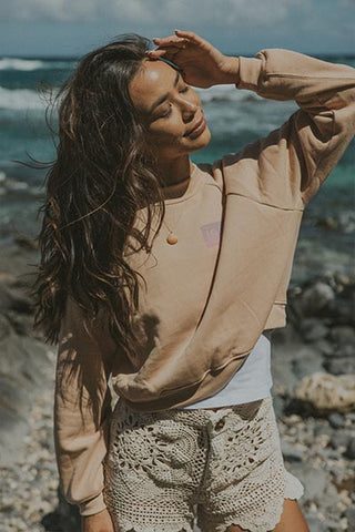 Island Map Pullover - Camel