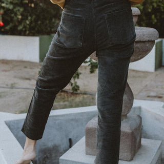 Retro Pocket Pants - Charcoal Corduroy