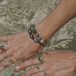 Stretchy Bracelet Large - Chlorite Quartz
