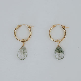 Charm Hoops - Chlorite Quartz