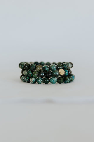 Large Beaded Crystal Bracelet - African Turquoise