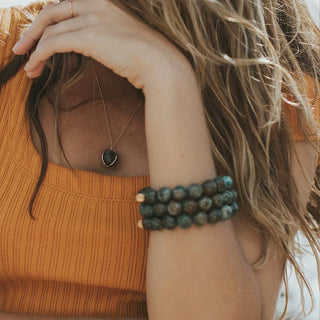 Stretchy Bracelet Large - African Turquoise