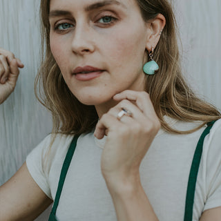 Clasping Hoop Earrings - Chrysoprase