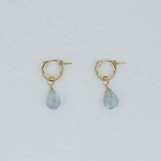 Charm Hoops - Copper Aquamarine