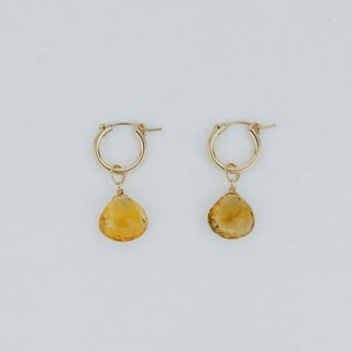 Charm Hoops - Citrine