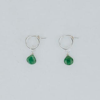 Charm Hoops - Emerald