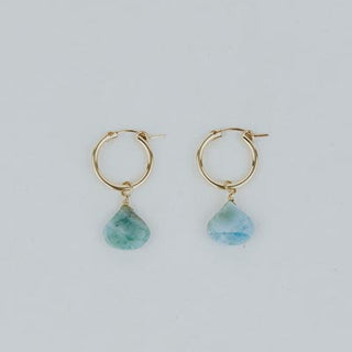 Charm Hoops - Larimar