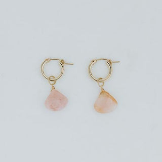 Charm Hoops - Pink Opal