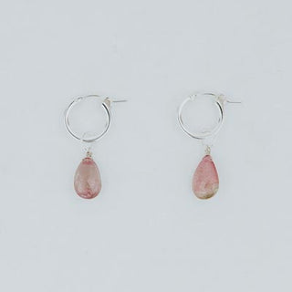 Charm Hoops - Pink Tourmaline