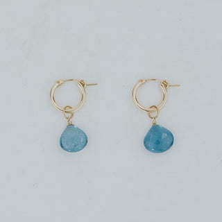 Charm Hoops - Aquamarine