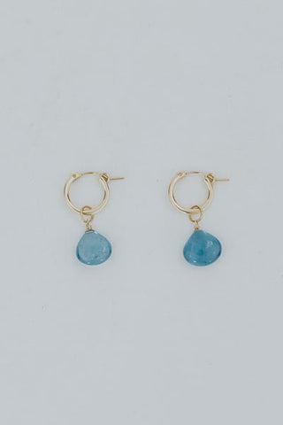 Charm Hoops - Aquamarine