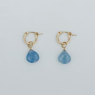 Charm Hoops - Aquamarine