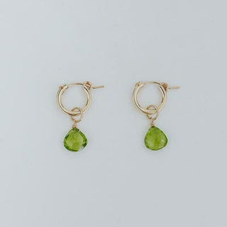 Charm Hoop Earrings - Peridot