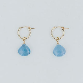 Charm Hoops - Aquamarine