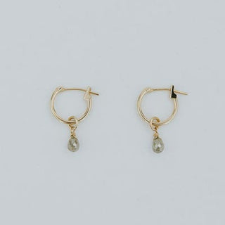 Sleeper Hoops - Large Diamond 14K Gold