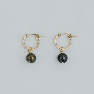 Charm Hoops - Tahitian Pearl