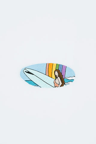 Embroidered Patch - Rainbow Surfer Oval