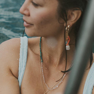 Beaded Gemstone Necklace Moonstone 