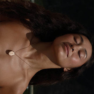 Prong Set Shell Necklace - Granulated Cowrie