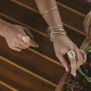 Hawaiian Sunrise Shell Sterling Silver Ring