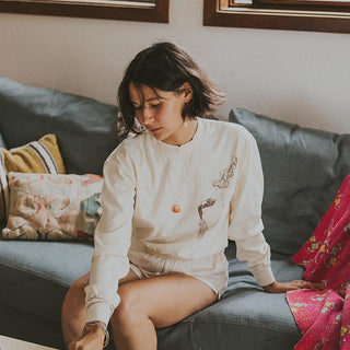 Cropped Longsleeve Tee - Creme
