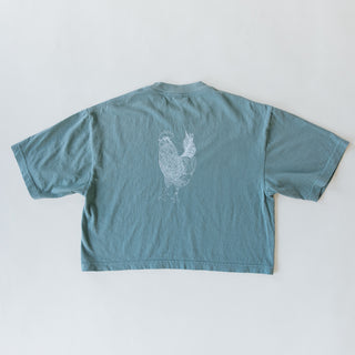 Oversized Cropped Tee - Rooster