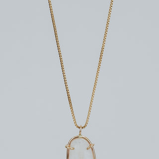 Rose Cut Gemstone Necklace - Moonstone