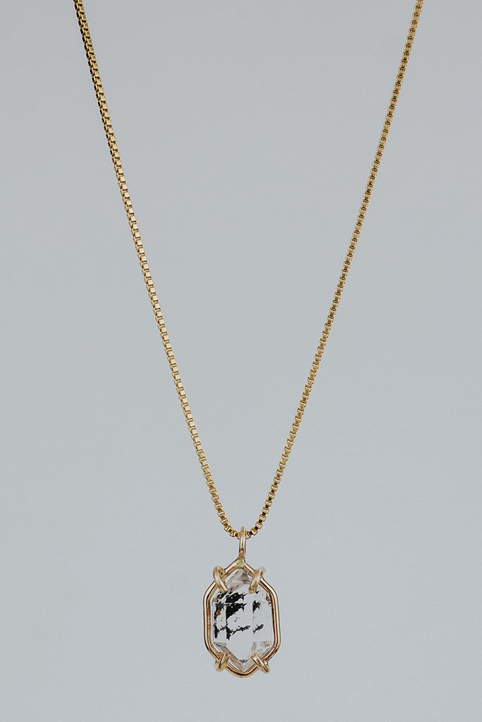 Crystal Ball Necklace - Herkimer Diamond
