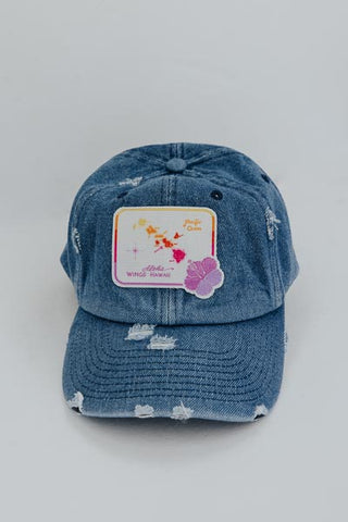 Distressed Dad Hat - Vintage Hawaii Map