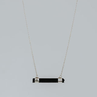 Crystal Bar Necklace - Black Tourmaline