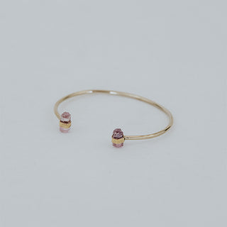 Banded Pink Tourmaline Cuff - 14k