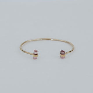 Banded Pink Tourmaline Cuff - 14k