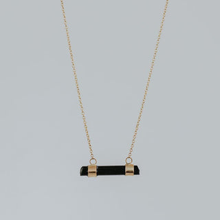 Crystal Bar Necklace - Black Tourmaline