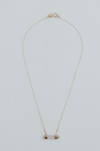 wings hawaii double banded crystal necklace with tourmaline in 14k gold fill 