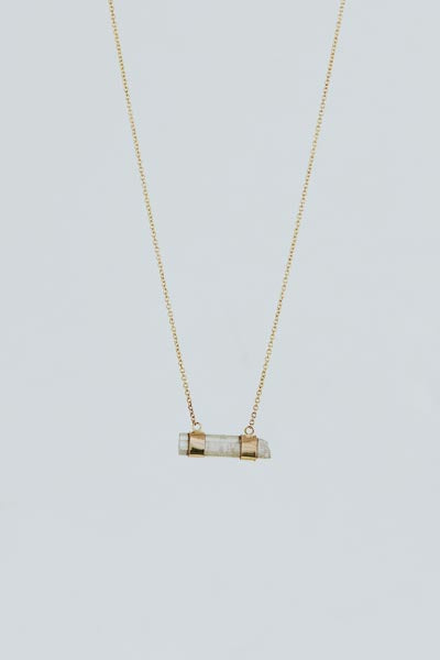 wings hawaii double banded crystal necklace with tourmaline in 14k gold fill 