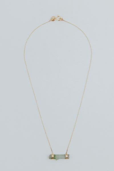 wings hawaii double banded crystal necklace with tourmaline in 14k gold fill 