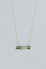 wings hawaii double banded crystal necklace with tourmaline in 14k gold fill  thumbnail