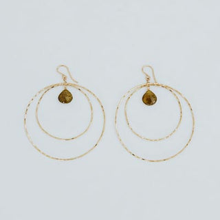 Wings Hawaii Double Hoop Earrings - Golden Tourmaline in 14k gold fill