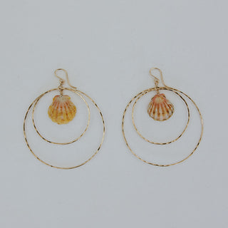 Double Hoop Earrings - Sunrise Shell